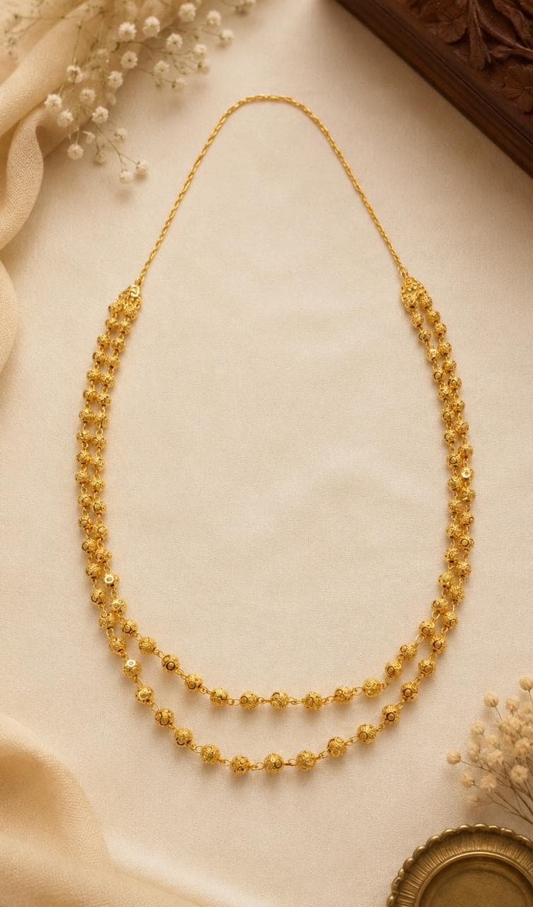 Layered Gold Bead Necklace