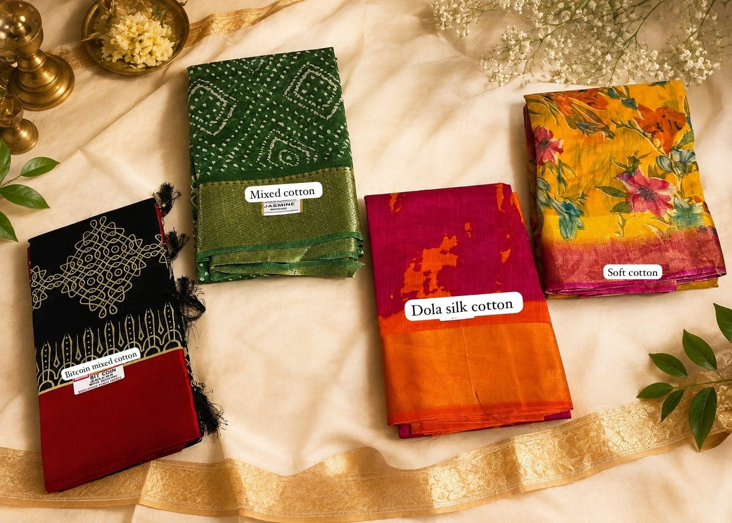 Mixed Cotton Saree (Jasmine)