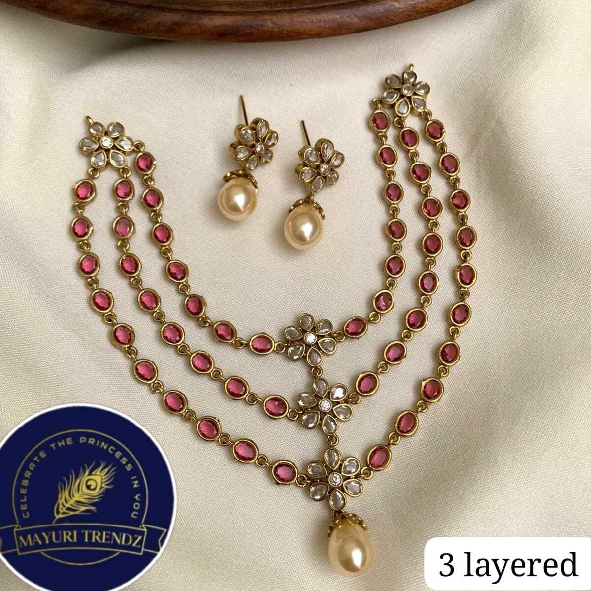 3 Layered Ruby Coloured AD Set — photo 1 of 1